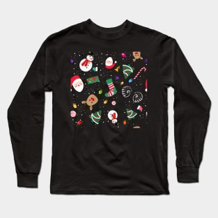 Happy new year theme pattern Long Sleeve T-Shirt